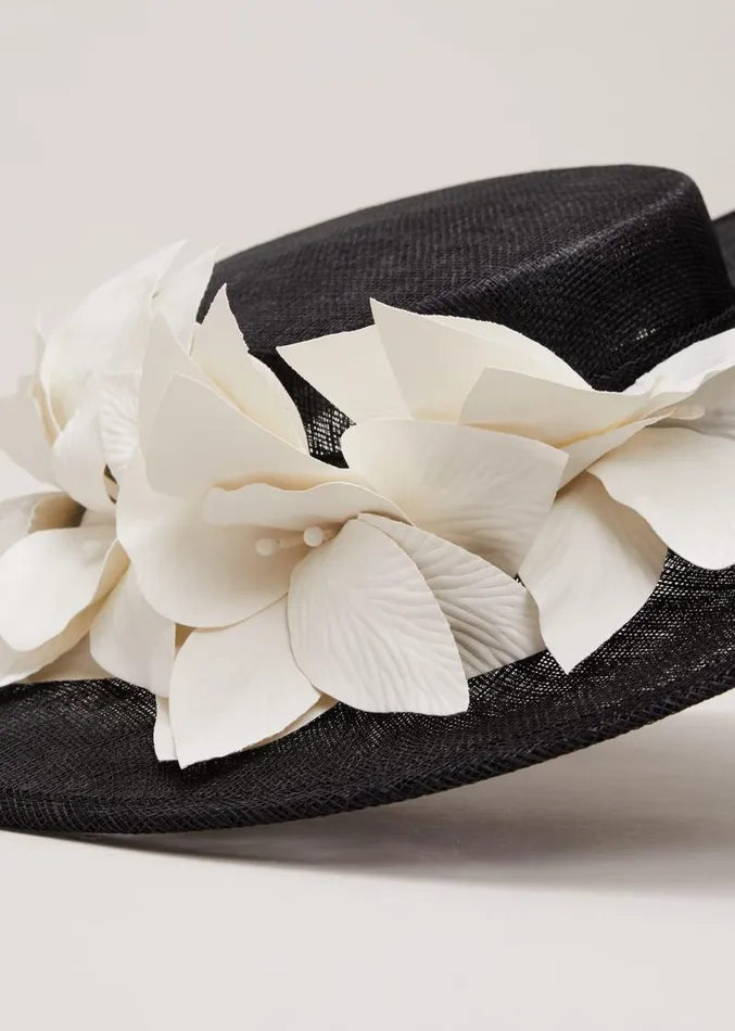 3d Flower Statement Boater Fascinator Blackivory Women Phase Eight Fascinators and Hats 3d Flower Statement Boater Fascinator Blackivory Women Phase Eight Fascinators and Hats