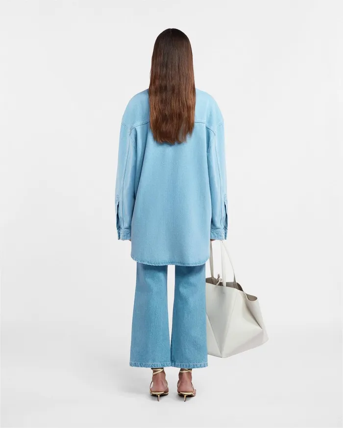 Aarna Denim Shirt Eco Light Wash Women Nanushka Tops