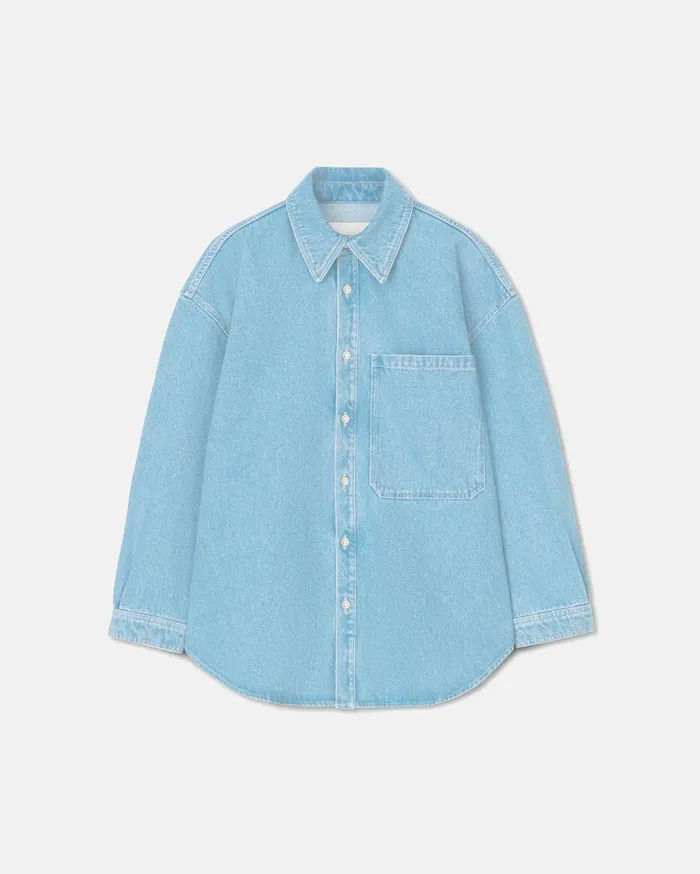 Aarna Denim Shirt Eco Light Wash Women Nanushka Tops