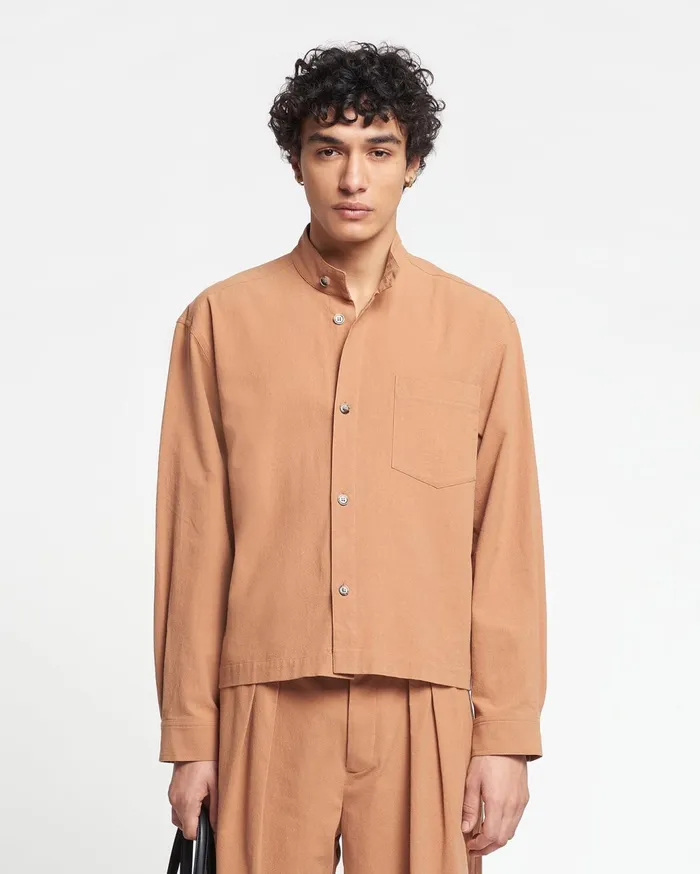 Abbas WashedCalico Shirt Rust Men Nanushka Shirts