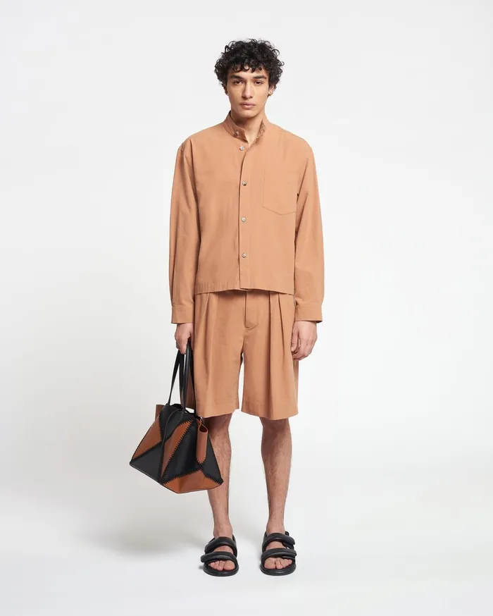 Abbas WashedCalico Shirt Rust Men Nanushka Shirts