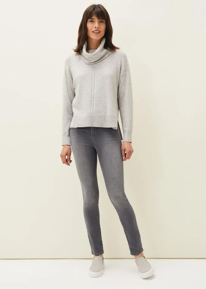 Abella Cowl Neck Jumper Grey Women Phase Eight Knitwear
