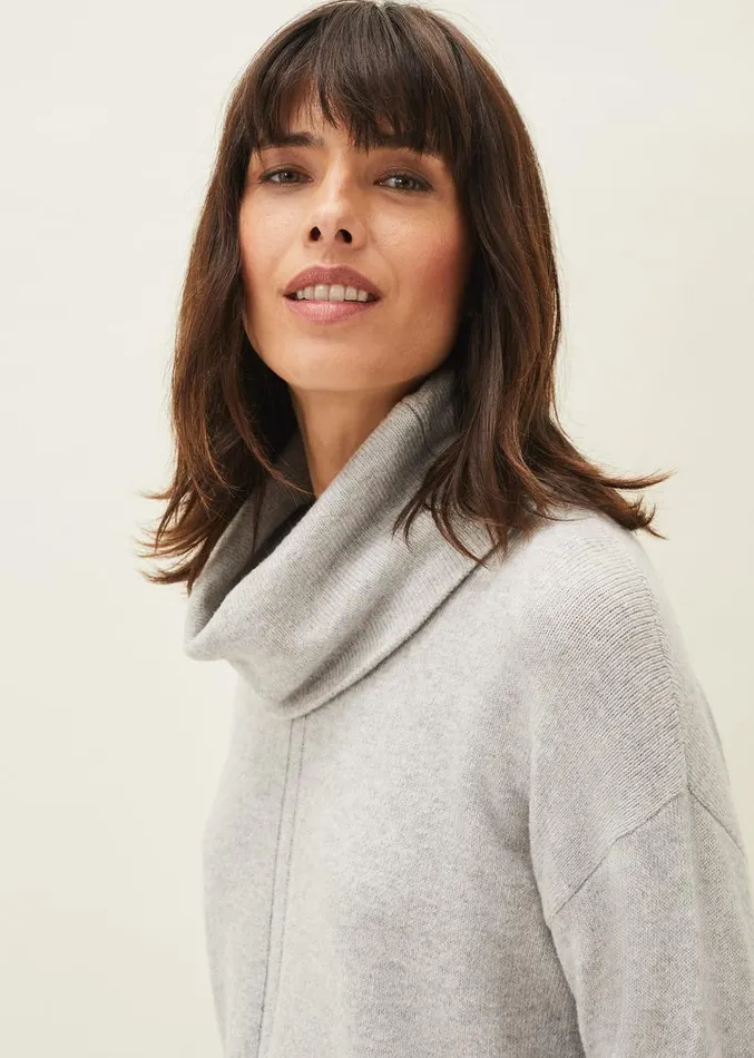 Abella Cowl Neck Jumper Grey Women Phase Eight Knitwear