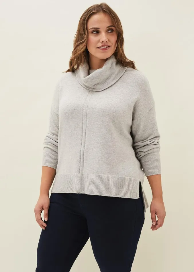 Abella Cowl Neck Jumper Grey Women Phase Eight Knitwear