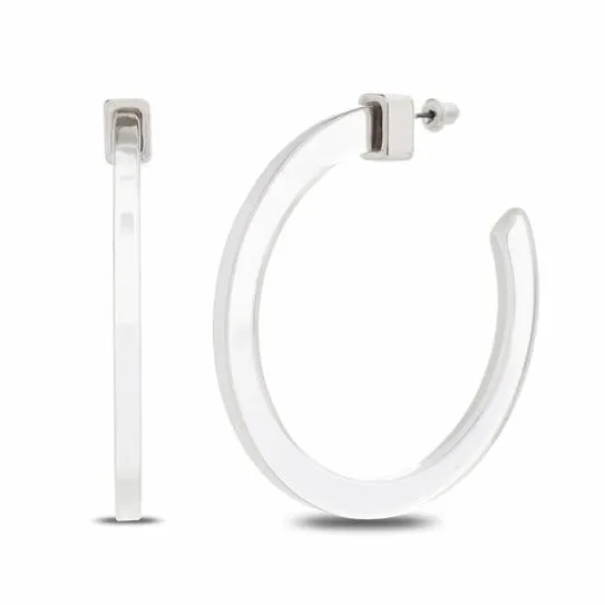Accessories LUCITE HOOPS CLEAR Clear Steve Madden Jewelry