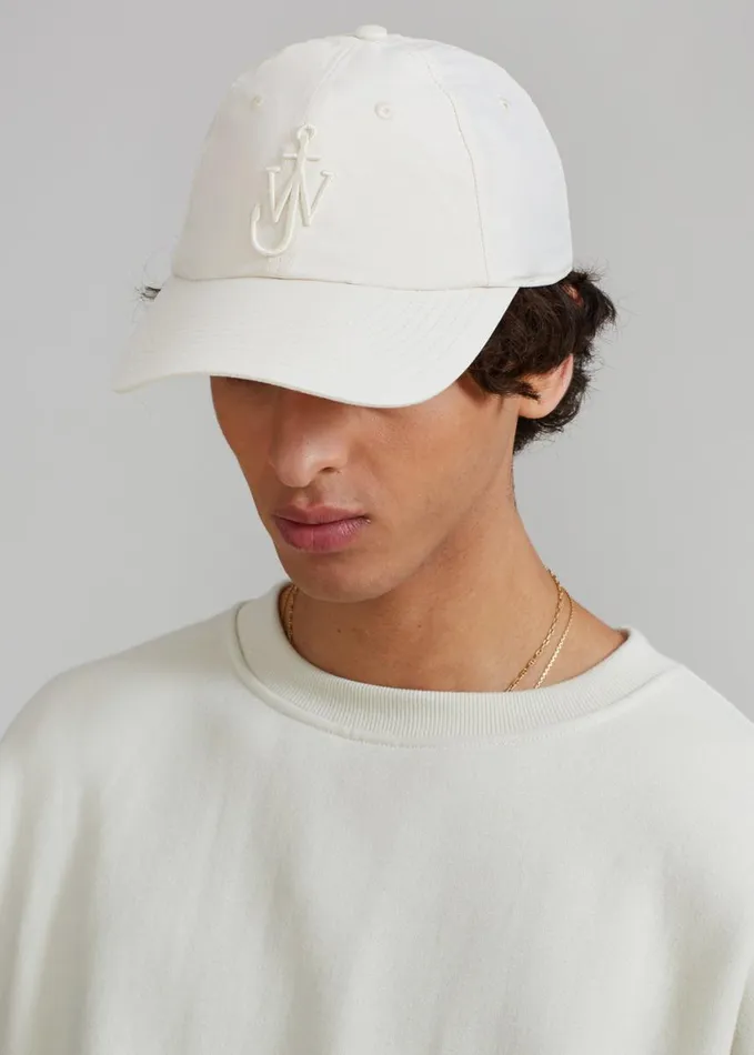Accessories Men The Frankie Shop JW Anderson Baseball Cap With Anchor Logo 8211 White