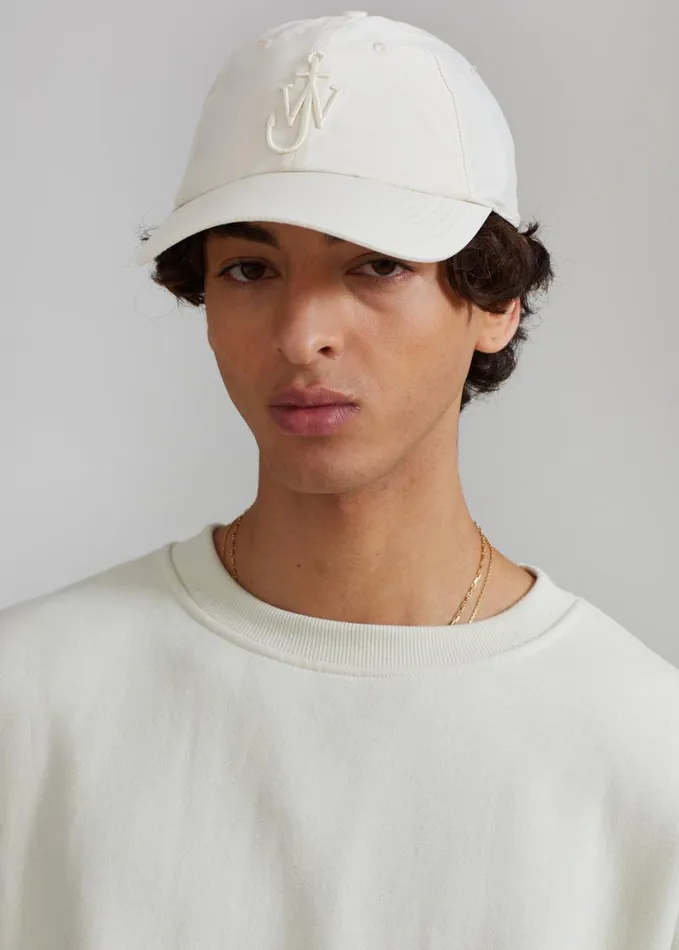 Accessories Men The Frankie Shop JW Anderson Baseball Cap With Anchor Logo 8211 White