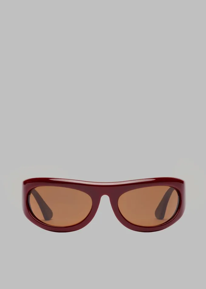 Accessories WomenMen The Frankie Shop Port Tanger Safaa Sunglasses 8211 Burgundy AcetateTobacco Lens