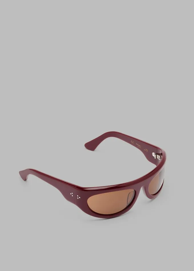 Accessories WomenMen The Frankie Shop Port Tanger Safaa Sunglasses 8211 Burgundy AcetateTobacco Lens