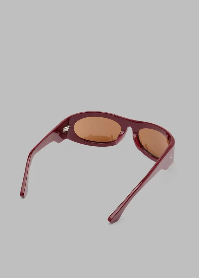 Accessories WomenMen The Frankie Shop Port Tanger Safaa Sunglasses 8211 Burgundy AcetateTobacco Lens