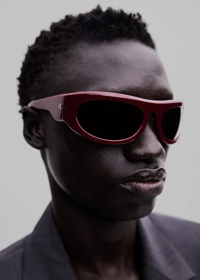 Accessories WomenMen The Frankie Shop Port Tanger Safaa Sunglasses 8211 Burgundy AcetateTobacco Lens