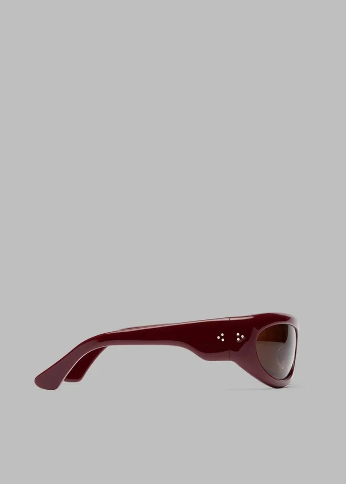 Accessories WomenMen The Frankie Shop Port Tanger Safaa Sunglasses 8211 Burgundy AcetateTobacco Lens