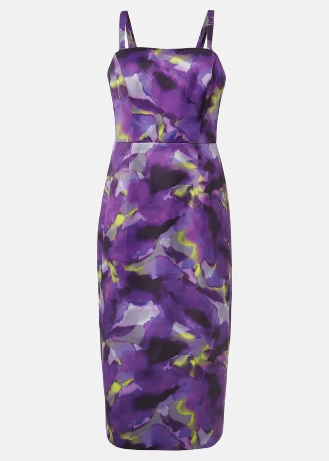 Adelita Abstract Print Dress Purple Multi Women Phase Eight Dresses