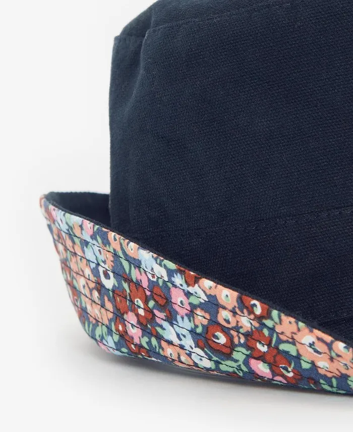 Adria Reversible Bucket Hat Classic Navy Women Barbour Hats