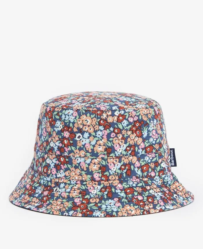 Adria Reversible Bucket Hat Classic Navy Women Barbour Hats