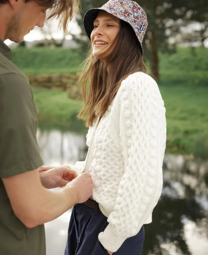 Adria Reversible Bucket Hat Classic Navy Women Barbour Hats