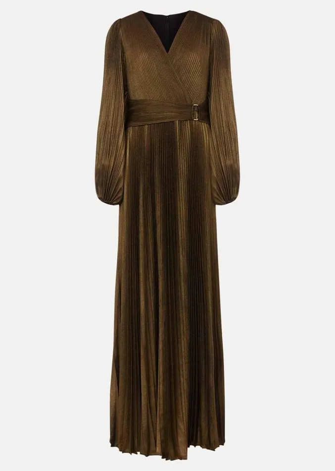 Adrianna Foil Pleated Maxi Dress Metallic Women Phase Eight Dresses