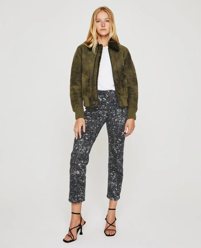 AG Jeans Denim Women Alexxis Crop FLOWER FIELD BLACK MULTI