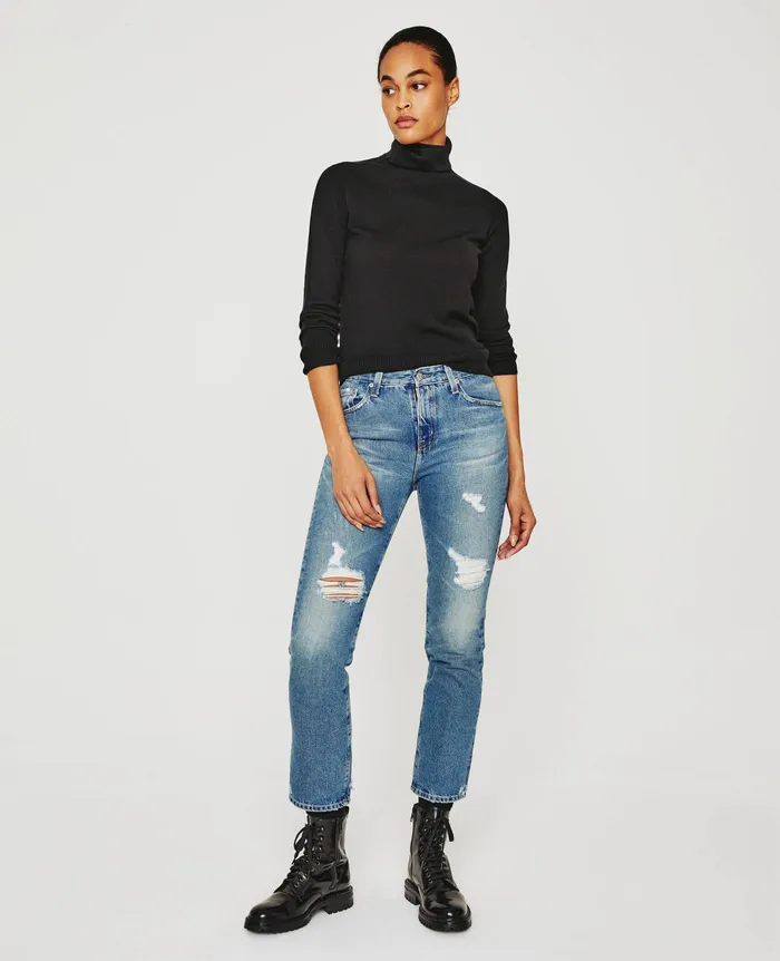 AG Jeans Denim Women ExBoyfriend Slim 19 YEARS REUNION DESTRUCTED