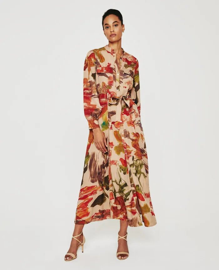 AG Jeans Dresses and More Women Sable Dress GARDEN CAMO NEUTRAL MULTI