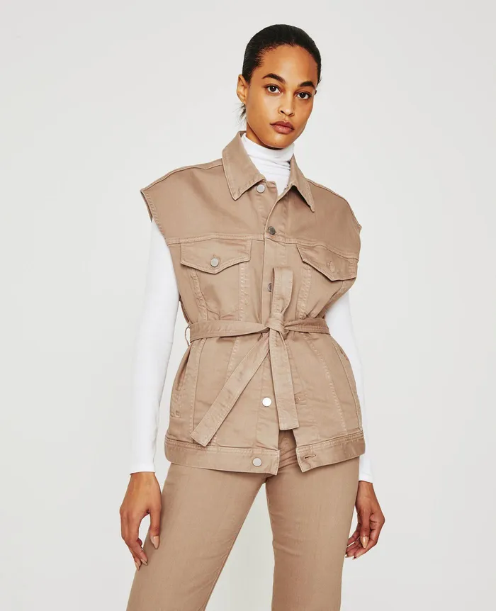 AG Jeans Jackets Women Kendrix Vest ALMOND BISCOTTI