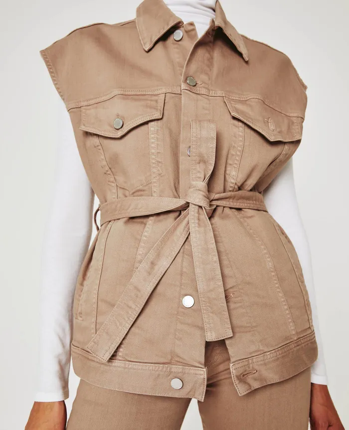 AG Jeans Jackets Women Kendrix Vest ALMOND BISCOTTI