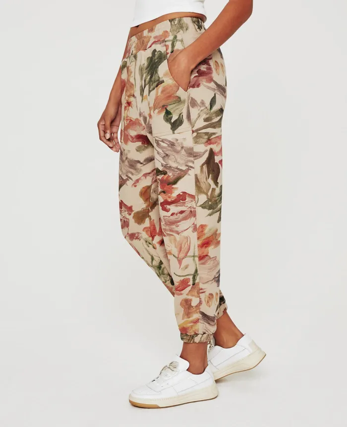 AG Jeans Pants Women Nova Sweatpant GARDEN CAMO NEUTRAL MULTI