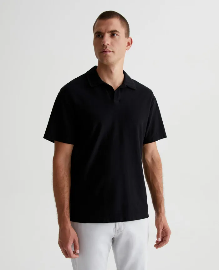 AG Jeans Polos Men Bryce Johnny Collar TRUE BLACK