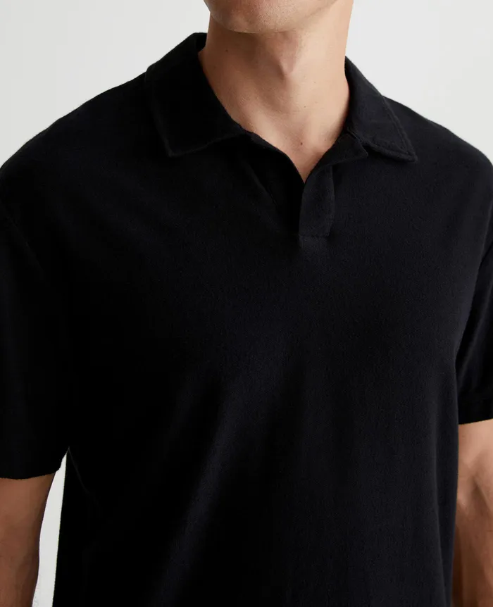 AG Jeans Polos Men Bryce Johnny Collar TRUE BLACK AG Jeans Polos Men Bryce Johnny Collar TRUE BLACK