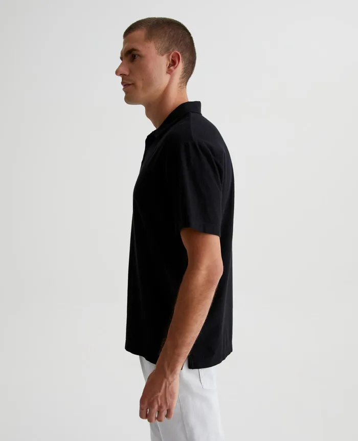 AG Jeans Polos Men Bryce Johnny Collar TRUE BLACK AG Jeans Polos Men Bryce Johnny Collar TRUE BLACK