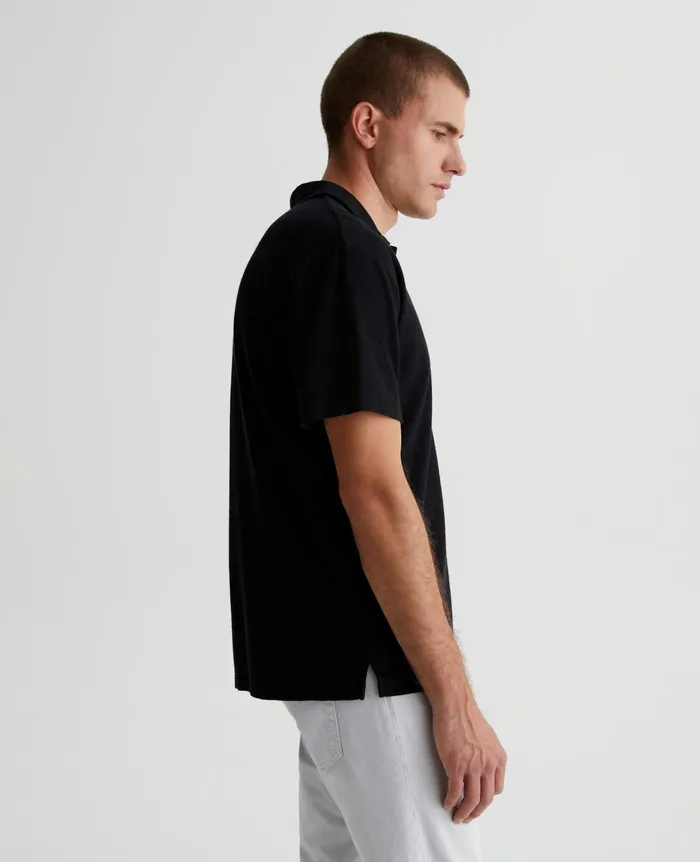 AG Jeans Polos Men Bryce Johnny Collar TRUE BLACK AG Jeans Polos Men Bryce Johnny Collar TRUE BLACK