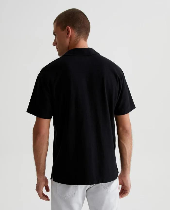 AG Jeans Polos Men Bryce Johnny Collar TRUE BLACK AG Jeans Polos Men Bryce Johnny Collar TRUE BLACK