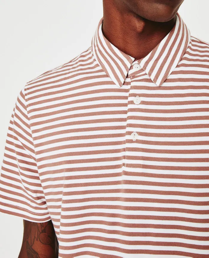 AG Jeans Polos Men Bryce Polo TRUE WHITEAUTUMN ROSE