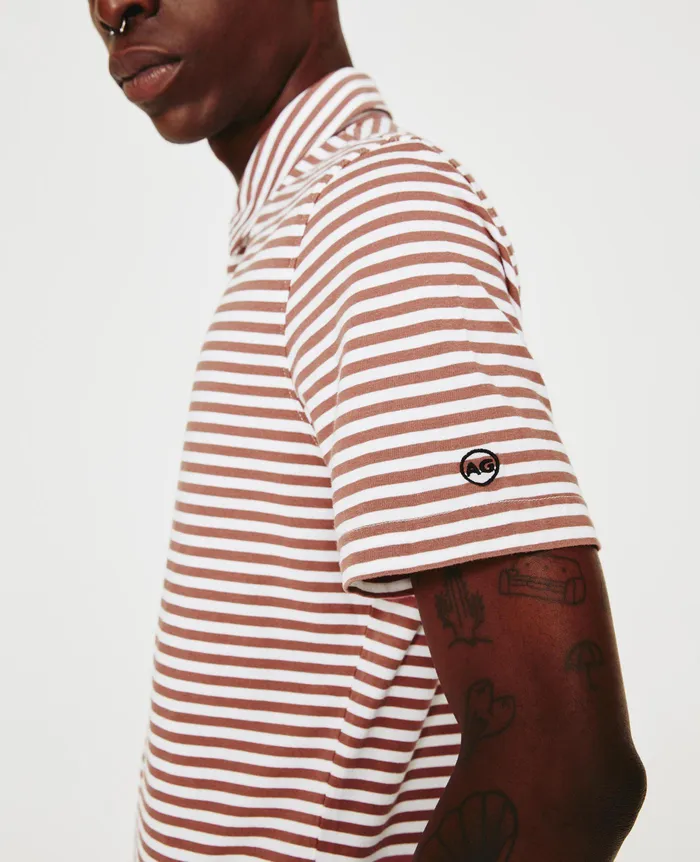 AG Jeans Polos Men Bryce Polo TRUE WHITEAUTUMN ROSE