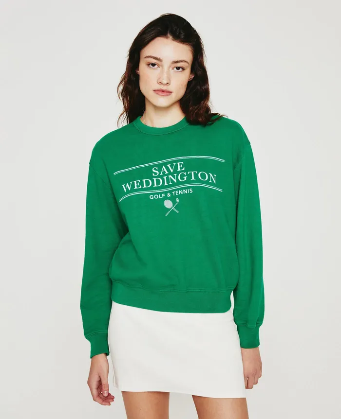 AG Jeans Sweatshirts Women Weddington Crew Sweatshirt SAVE WEDDINGTON TURF GREEN