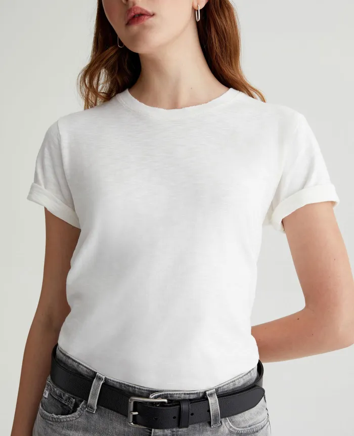 AG Jeans Tees and Tanks Women Jagger Crew 5 YEARS TRUE WHITE AG Jeans Tees and Tanks Women Jagger Crew 5 YEARS TRUE WHITE