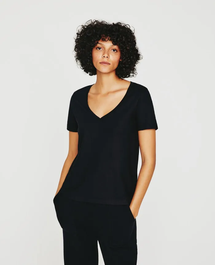 AG Jeans Tees and Tanks Women Jagger Vee TRUE BLACK AG Jeans Tees and Tanks Women Jagger Vee TRUE BLACK