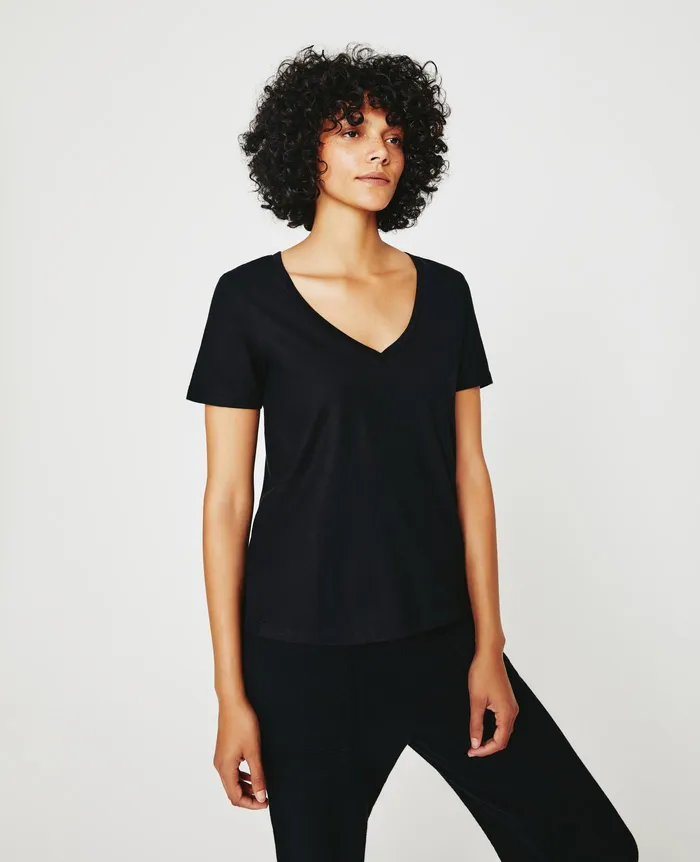 AG Jeans Tees and Tanks Women Jagger Vee TRUE BLACK AG Jeans Tees and Tanks Women Jagger Vee TRUE BLACK