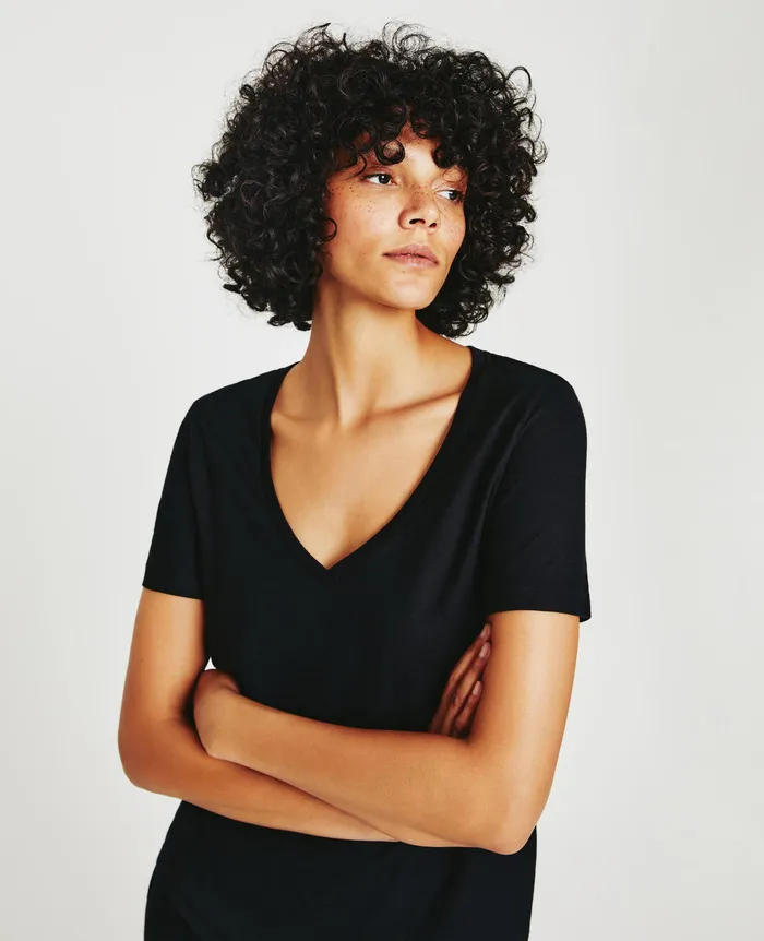 AG Jeans Tees and Tanks Women Jagger Vee TRUE BLACK AG Jeans Tees and Tanks Women Jagger Vee TRUE BLACK