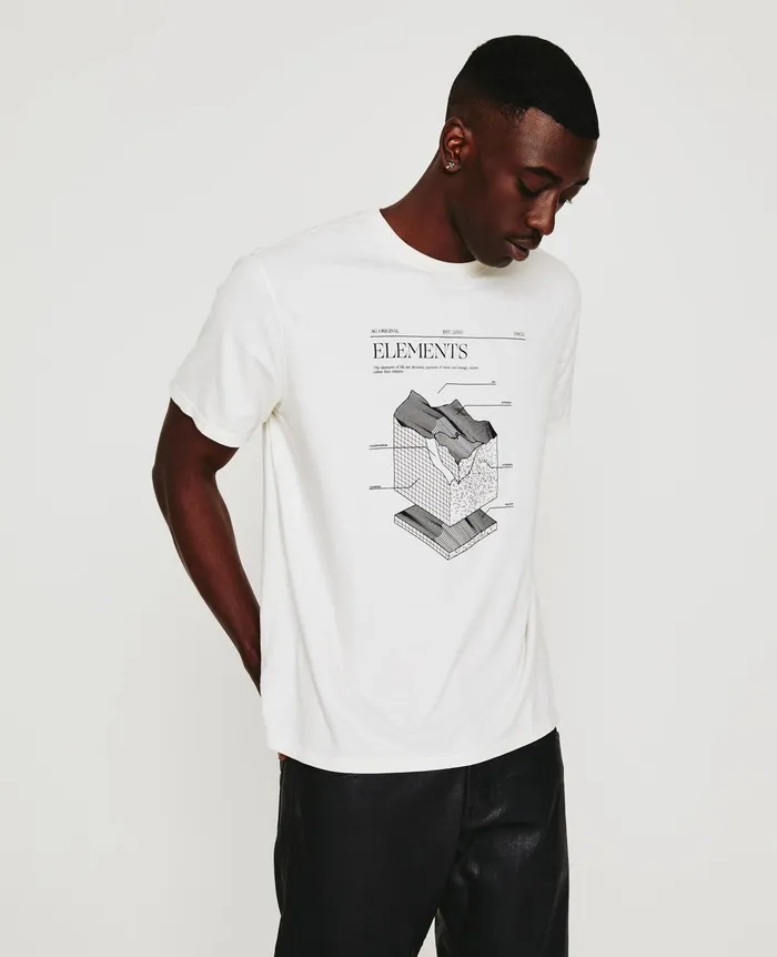 AG Jeans Tees Men Bryce Crew ELEMENT WHITE CREAM