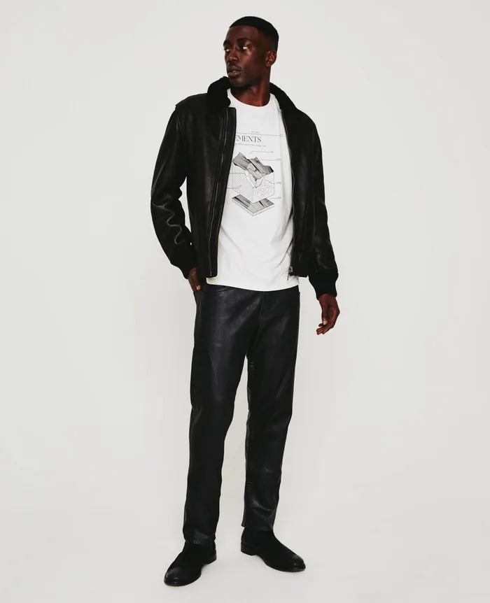 AG Jeans Tees Men Bryce Crew ELEMENT WHITE CREAM AG Jeans Tees Men Bryce Crew ELEMENT WHITE CREAM