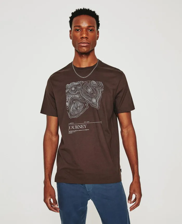 AG Jeans Tees Men Bryce Crew JOURNEY ANTIQUE BROWN