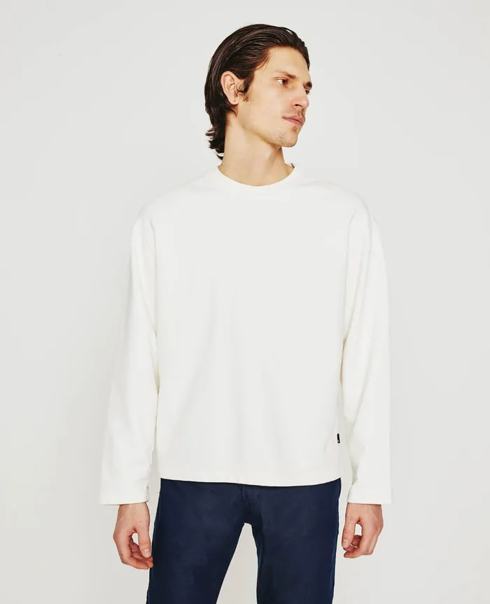 AG Jeans Tees Men Liam Crew IVORY DUST