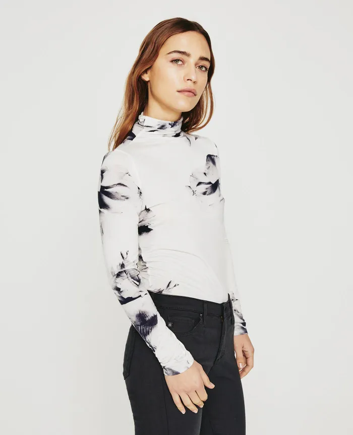 AG Jeans Tops and Shirts Women Chels Turtleneck WILL GARDEN WHITE MULTI