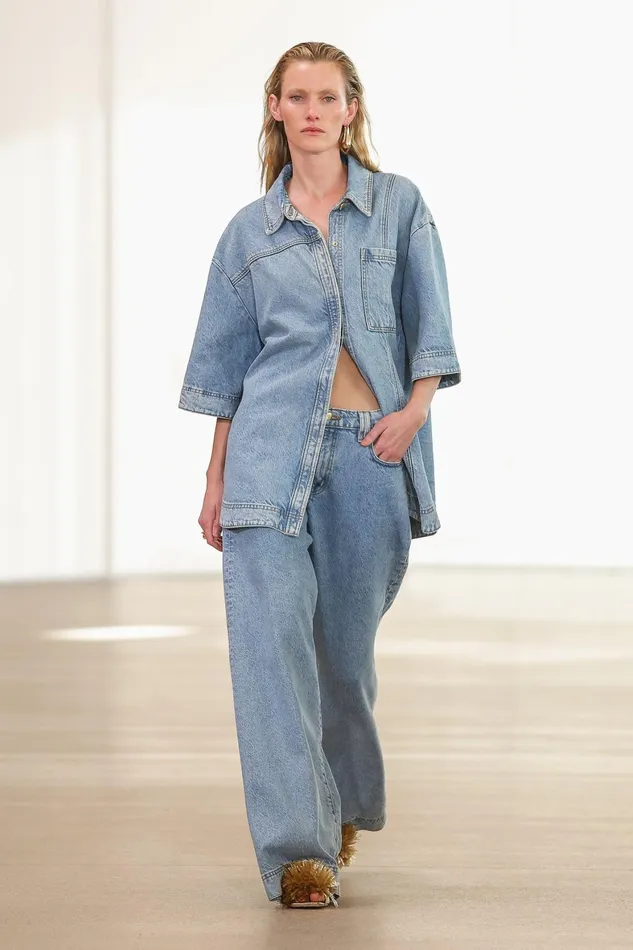 Aje Aje X Outland Denim Top Coastal Blue Women Tops