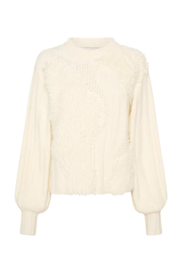 Aje Botanica Knit Jumper Ivory Women Knitwear and Jumpers