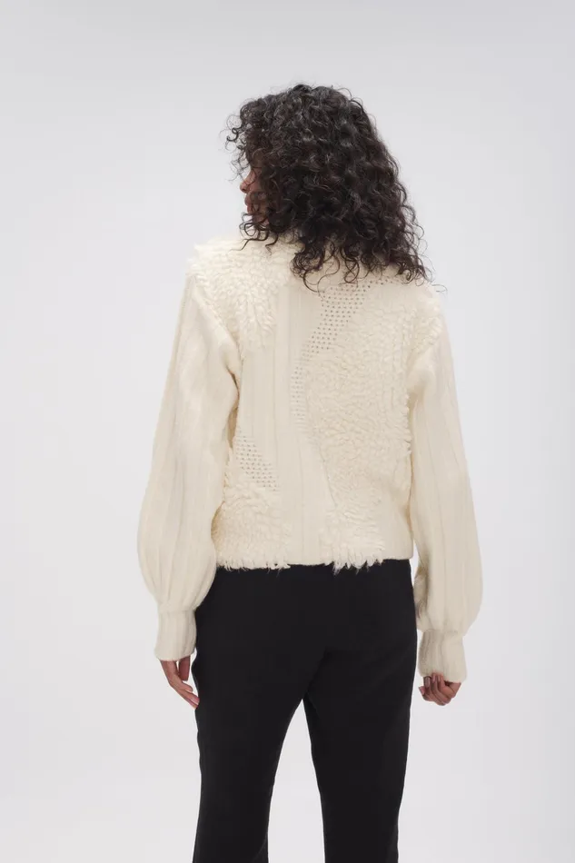 Aje Botanica Knit Jumper Ivory Women Knitwear and Jumpers