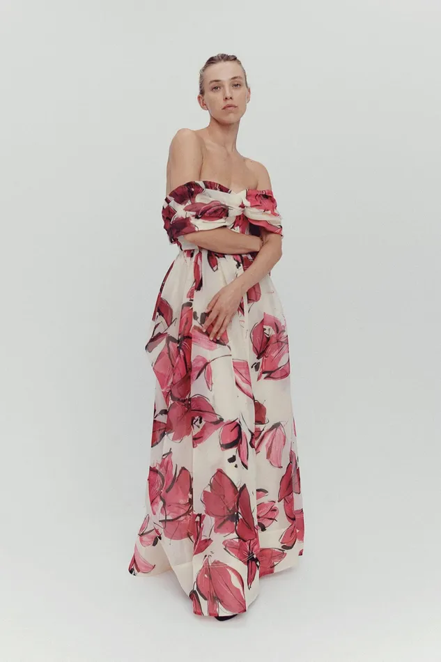 Aje Cordelia Corseted Maxi Dress Falling Florals Women Dresses