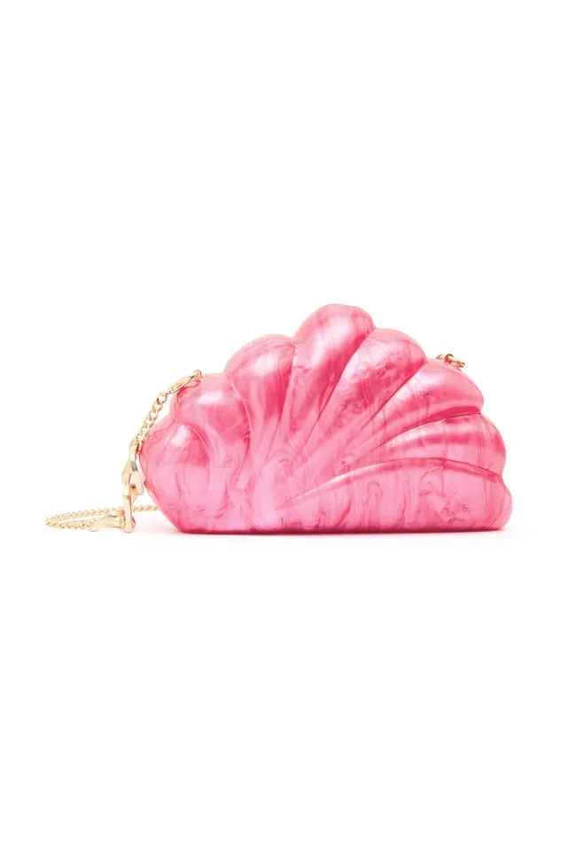 Aje Dreamer Clamshell Clutch Brilliant Pink Women Handbags and Wallets