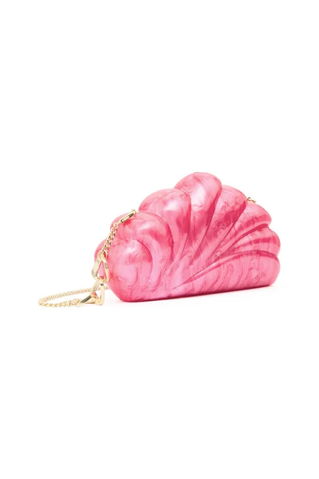 Aje Dreamer Clamshell Clutch Brilliant Pink Women Handbags and Wallets